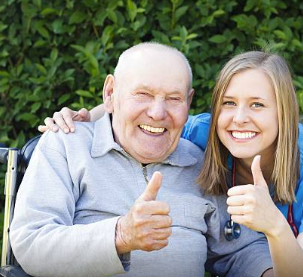 Senior receiving in-home care services - Devoted 2U